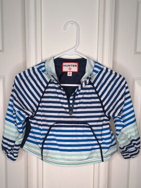 Hunter Kids Blue and Mint Striped Swim Rashguard